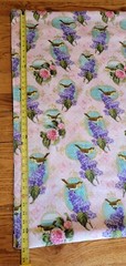 Joann Fabric Victorian Birds, Flowers, Butterfly Pink Polka Dot Gold Filigree