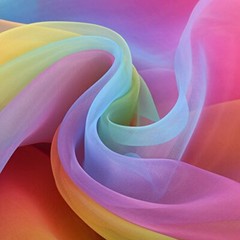 16 Feet x 54 Inch Organza Voile Dress Fabric for Costumes Rainbow Color