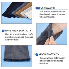 BENECREAT 6 Colors Knit Cuff Sleeve Ribbing Cuff Fabric, 15.7×2.75 Tubular Ri…
