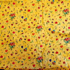 Spring Into Spring Cotton Fabric Pat Yuille for MMFab Yellow Fun Flowers 33 x 54