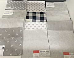 Fabric Samples Square Piece Pindler Lot of 70 PC Gray Black and White