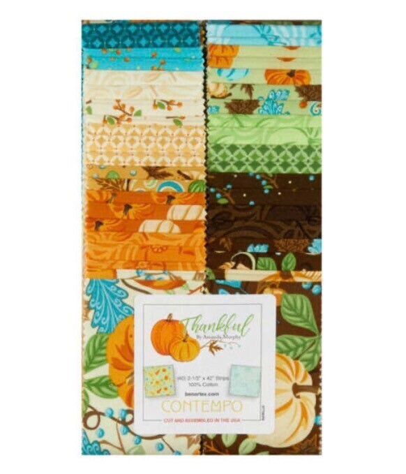 THANKFUL 2.5″ x 42″ Strips Quilt Fabric by Benartex/Contempo / Amanda Murphy