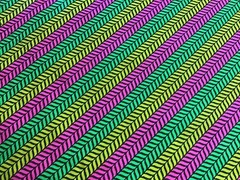 Neon Hot Pink Lime Green Lemon Yellow On Black 1/2 Yard. 100% Cotton