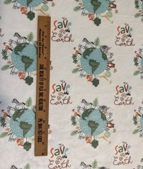 Save The Earth Nursery Cotton Fabric / 100% Polyester Children’s Nursery Soft