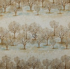 BonEful Fabric FQ Cotton Quilt Orange White Barn Wood Grain Texture Cabin Stripe