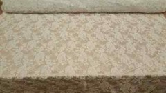 “White Bridal Lace Fabric with Embroidered Flowers and Polka Dots – Sold by the