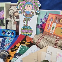 Junk Journal Lot 1Lb Ephemera Cards Ribbon Book Page Fabric Button Craft Collage