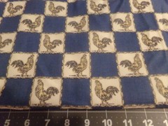 1 YD X 54″ COQ DOODLE-DO ROOSTERS SQUARES AUTHENTIC WAVERLY FABRIC #4669