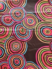 Kaffe Fassett Rainbow Circles On Black Fabric 23.5″ x 102″, Precut