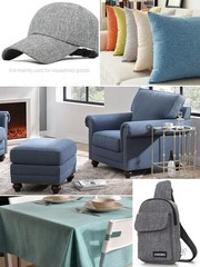 Versatile Faux Linen Upholstery Fabric – Grey Blue 57×36 Inch for Chairs & Sofas