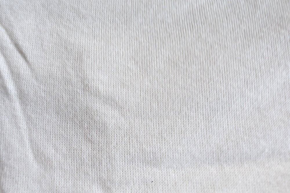 OFF WHITE SOLID 2 WAY STRETCH COTTON BLEND KNIT FABRIC 50X66 INCHES 1.3 YARDS
