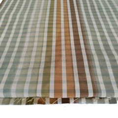 Vintage Plaid Faux Silk Fabric 57×114 Striped Checked 3 Yards