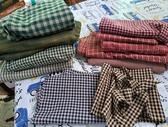 Lot Of Multi Colored Homespun Fabric