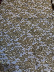 Vintage 1960’s Brocade Fabric in Gold Thread Floral Design -5 1/2 yards