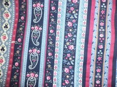 VIP Cranston Fabric Maroon Blue Stripes 1 1/2 Yards Cotton