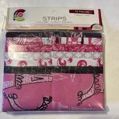 Fabric Editions Paris Fabric Strips 14 Pc 2.5” x 42” Cotton Quilt Jelly Roll