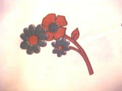 Fabric Floral 45″ wide 3-1/2 Plus Yards Dark Green and Cinnamon Flowers Remnant