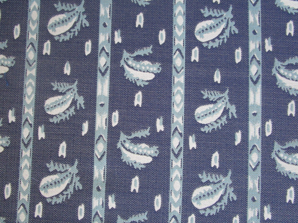 Lisa Fine’s DESIREE woven Performance fabric indigo stripe 77″L x55″ wide