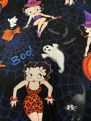 2 Yards BETTY BOOP HALLOWEEN ~ Fabric ~ Cotton ~ Continuous Piece ~ HTF