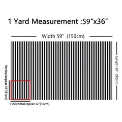 The Yard Black and White Striped Upholstery Fabric, 1 Yard, Multi 521