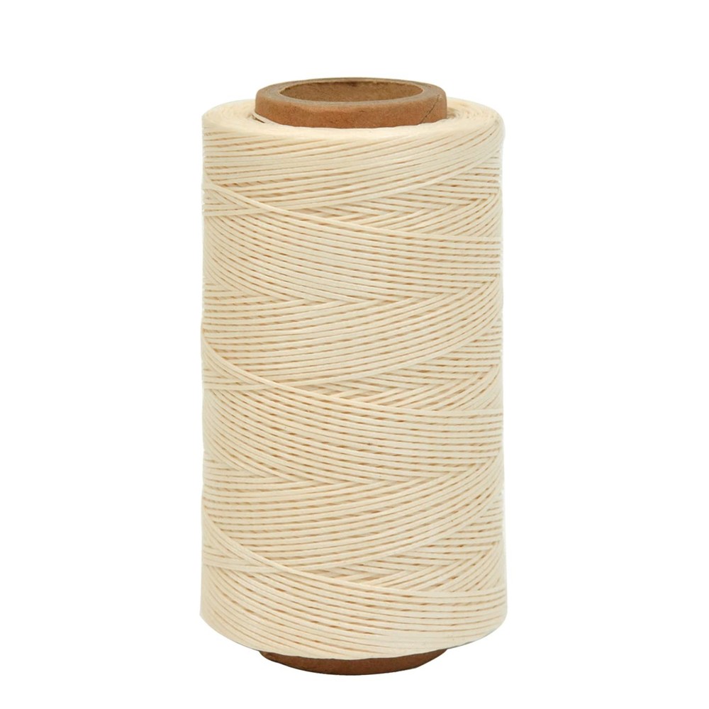 Waxed Thread 284 Yards 150D 0.8MM Leather Sewing 0.8 millimeters, Off-White