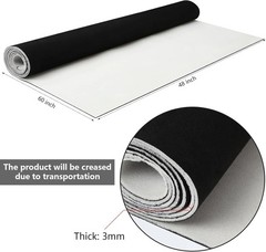 Black Suede Headliner Fabric 60″ L x 48″ W with Foam Backing Automotive Inter…