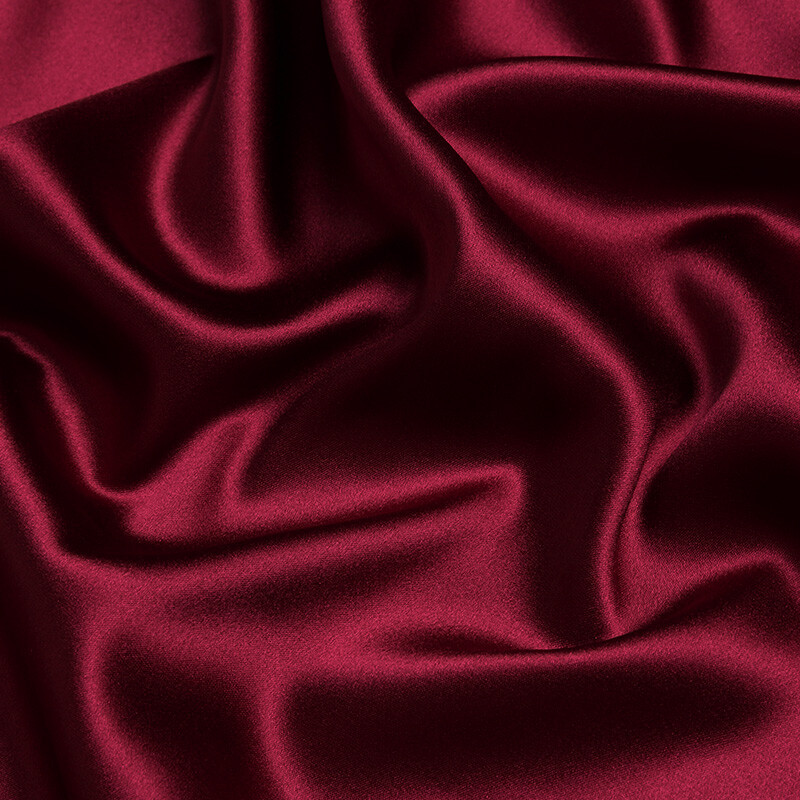 Wine Red 100% Pure Mulberry Silk Fabric by the Yard