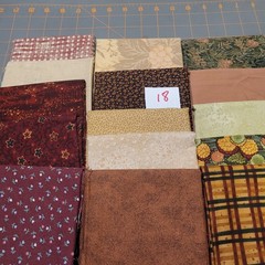 LOT OF 15 FAT QUARTERS COTTON FABRIC ASSTD COLORS & DESIGNS lot 18
