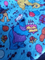 Sesame Street. Birthday fun fabric print flannel piece 52x 44 inches 1pc new.