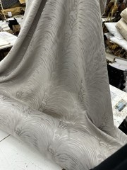 Damask Jacquard Brocade Fabric – 59” Wide -Sold By The Yard – Silver