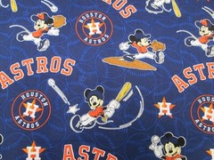 HOUSTON ASTROS MLB DISNEY DESIGN 100% COTTON 1 YD PIECE BRAND NEW COLORS DESIGN
