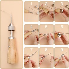 6 Pack Waxed Thread Leather Sewing Awl Replacement Spools, Repair 3 Colors