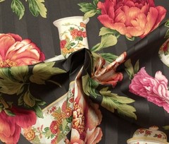 BRAEMORE FLORAL VASES GRAY D3023 ASIAN THEMED URNS LARGE FLOWERS BY YARD 55″W