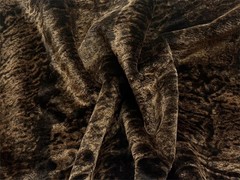 Super Luxury Faux Fur Fabric Material DARK BROWN AND GOLD WILDCAT