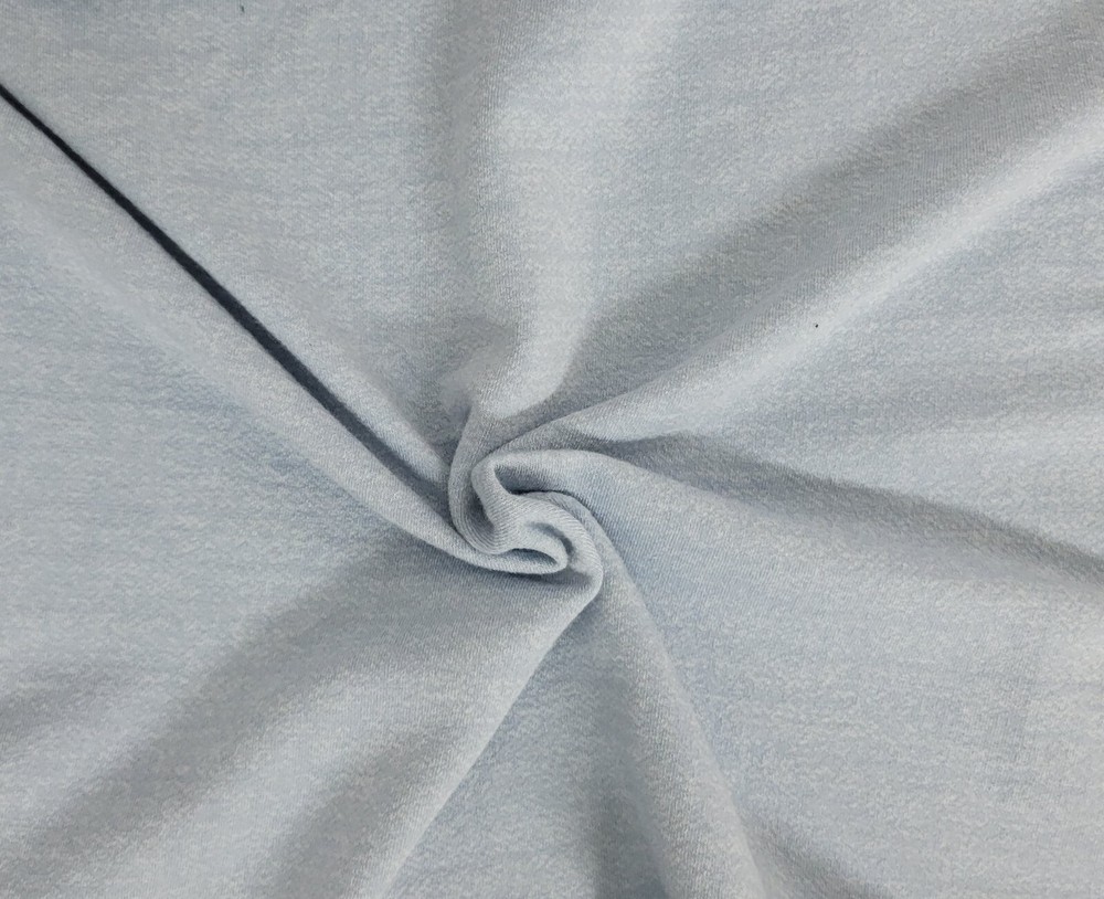 Powder Blue French Terry Knit Fabric by Yard Prewashed Cotton Tencel Spandex