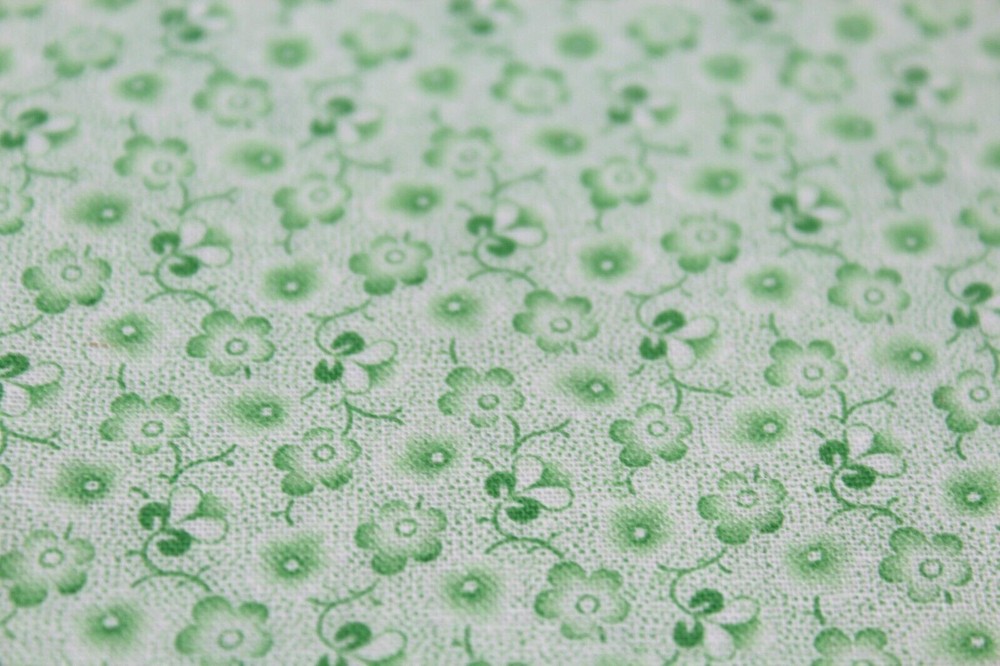 1930s Reproduction Fabric Cotton Quilt Green Hues Tiny Flowers 42×1/2 yd CHOICE