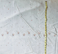 VTG Pink Floral and Faux Embossed Batiste Eyelet Single Border by Wamsutta BTY