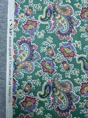 Vintage Cranston Paisley Sage Green Cotton Quilting Fabric Spring Floral 2.75 yd