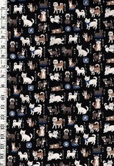 KOKKA – Japanese Dog Dictionary – YPA-56030-1D- Black – Oxford – By Half Yard