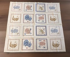 Veg Joan Kessler Concord Fabrics Cotton Panel Cream Floral Animals 44”x43”