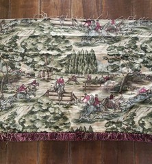 Ralph Lauren New Leighton Equestrian Fabric REMNANT 25”x90” Olive Fox Hunt READ