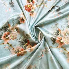 58” Wide By Yard Floral Silky Stretch Charmeuse Material Fabric Elastic Satin