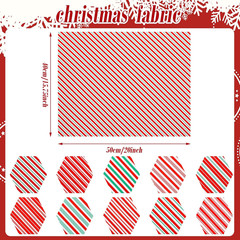 10 Christmas Fabric Bundles – Sewing Quilting Xmas Orange and Green Candy Cane