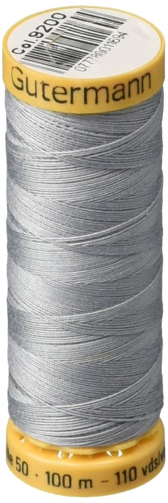 Gutermann Natural Cotton Thread 110 Yds: Silver Streak Red Rock Threads