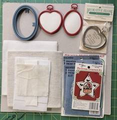 Crafting-Sewing Lot of “19” Projects Aida Clothes’/ Embroidery/Pattern’s/Frame’s