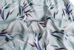 55” Wide Leaf Pattern Viscose Fabric Soft Rayon Poplin Material For Dress Gown