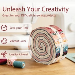 40 PCS Spring Bouquet Jelly Roll Fabric 2.5×45 Inch Cotton Quilting Strips