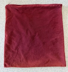 Vintage UltraSuede fabric handmade throw pillow zip case/burgundy, to repurpose