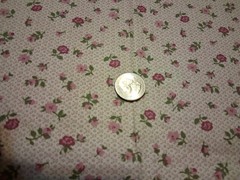 Pink And Green Floral On White Cotton Fabric 44″ X 32″