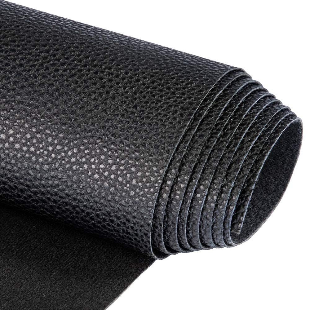 Black Faux Leather Fabric 2 Yards 54″x72″ 0.95mm for Upholstery & Crafts